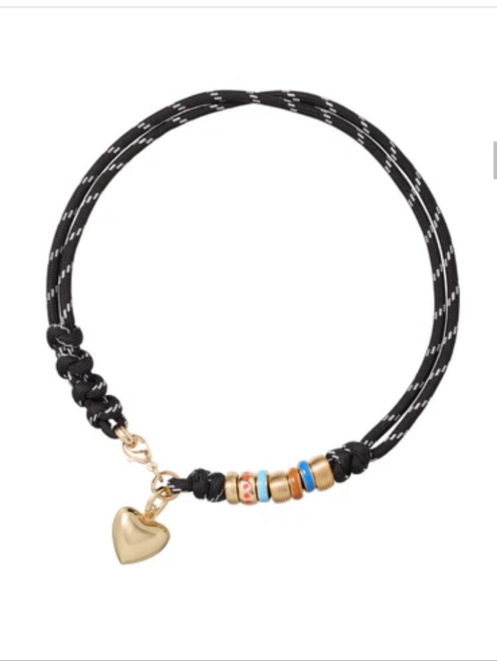 Roxanne Assoulin The Super Size Happy Cord Necklace with gold charm